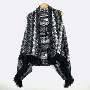 San Lorenzo Italy Black White Grey Alpaca Blend‎ Knit Sweater Vest Women's Large